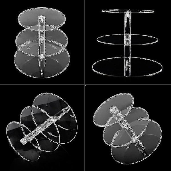 Gjennomsiktig rund akryl 3/4 etasjes kakeholder fest cupcake display stativ rack_(costbuy)