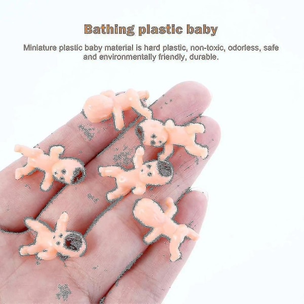 60 stk. Mini Plastik Babyer Børn Badelegetøj Tiny Figur Baby Shower Badedukke Bulk Til Fest Favør