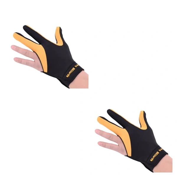 1/2/3 Venstrehånds Snooker Billardhandske Gave Lavet af Elastisk Gul Sort Yellow Black 2PCS[co]