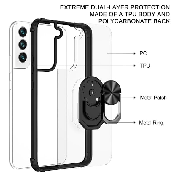 Samsung Galaxy S22 Plus Kuori Iskunkestävä Hybridirengas Punainen