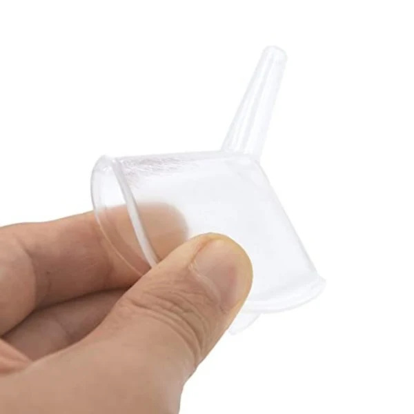 12-pakning små plasttrakter, mini-trakter for vitenskapslaboratorium