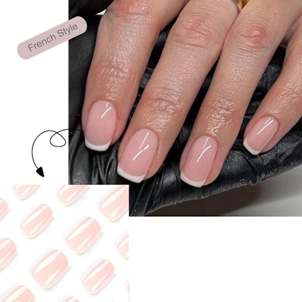 Gixusil 24 stk. Falka Negle, Medium Lange, Sort
