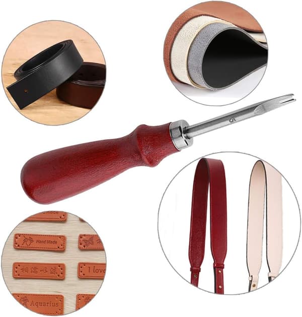 2 Pieces Leather Edge Beveler Craft Sharp Edge Cutting Tool 3#+5# 3#+5#