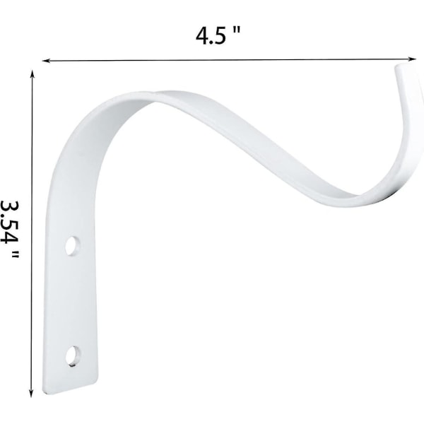 2-pakke veggmontert blomsterpotteholderbrakett, 4,5 tommers bøyd S-form veggmontert kurvbrakett, jernveggkroker hengende kurvkroker