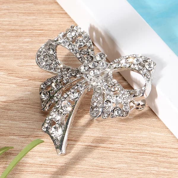 2 stk. Glitrende Rhinestone Sløjfe Broche Legering Krave Nål Smykker Gave Tilbehør[co]