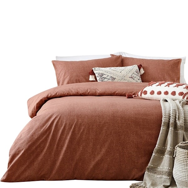 The Linen Yard Claybourne Dynetrekksett Enkeltseng Pecan Pecan Enkel