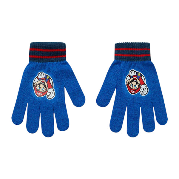 Super Mario Lue & Hansker Sett Gutter One Size Blå/Rød Blue/Red One Size