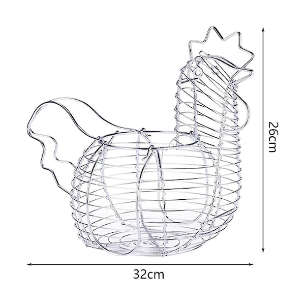 Metalltråd eggkurver for egg, kyllingformet eggbeholder, rustikke runde kurver som samler egg med