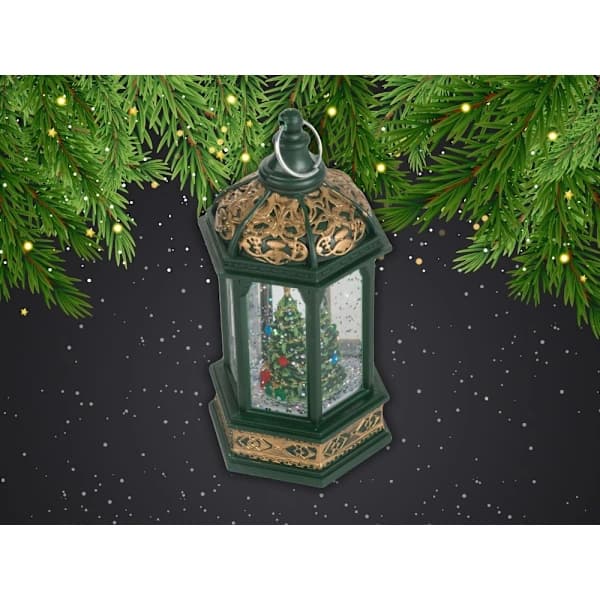 LED-lykt juletre dekorasjon med glitter[CO]