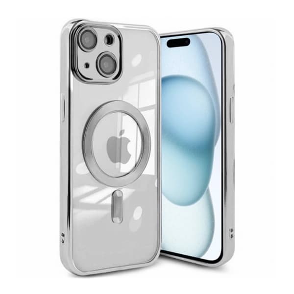 Ylellinen Magsafe-puhelinkotelo iPhone 15:lle - Hopea Silver silver