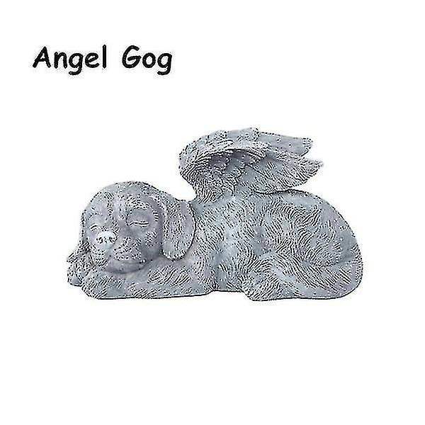 Resin Engel Hund Kat Statue Have Dekoration Hvalp Gravsten Skulptur Ornamenter Gaver Til Gård Hjem Dekoration