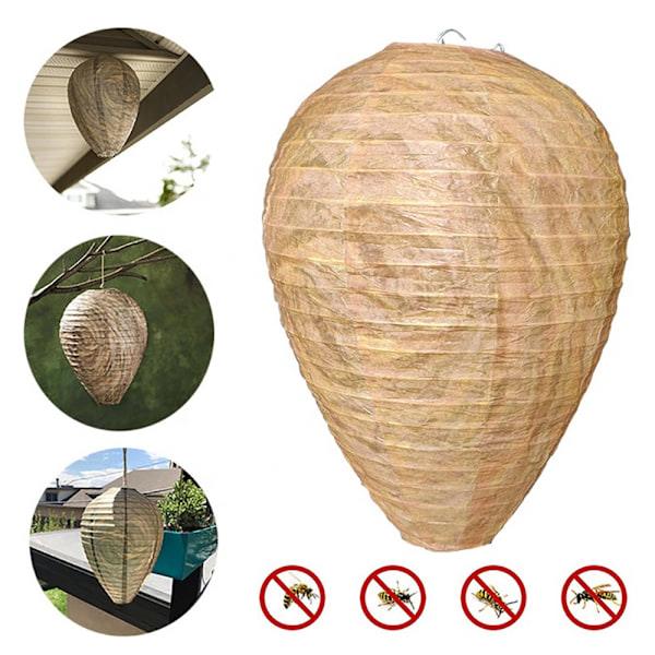 st Getingfällor Giftfri Pappersattrapp, Avskräckande för Bin - Getingbo Beige Beige Beige