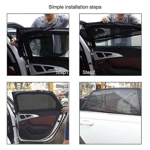 2X Universal Bil Solskjerming Blind Bakrute UV Solbeskyttelse-J
