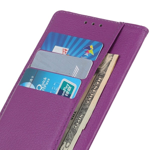 Motorola Edge 50 Fusion 5G Litchi Læder Etui Lilla