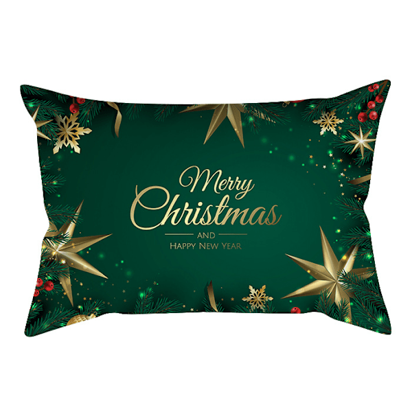 Jul Kuddeöverdrag Ländryggskudde 12x20 tum Set om 5, Dekorativa Semester Farmhouse Merry Xmas Juldekorationer