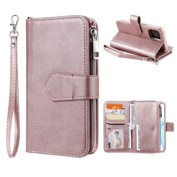 iPhone 12 / 12 Pro - 2-i-1 Magnetfodral / Plånboksfodral - Roséguld Roséguld Roséguld Roséguld