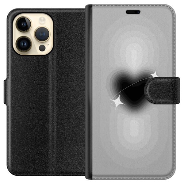 Apple iPhone 15 Pro Max Pung Etui Sort Hjerte