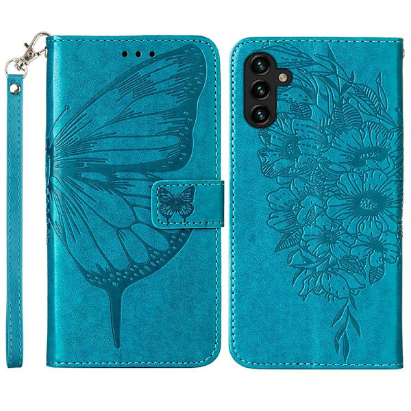 Samsung Galaxy A54 5G Fodral Med Fjärilstryck Blå