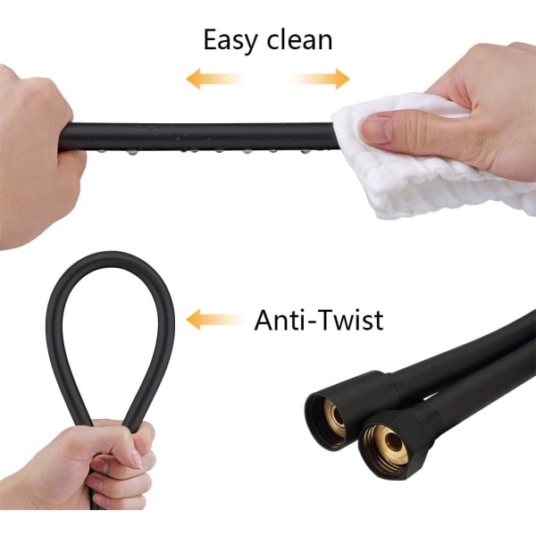 Flexibelt duschhuvud, duschslang, Anti-Twist 1,5 M, PVC