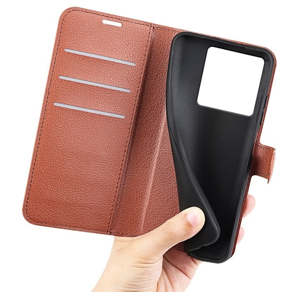 Xiaomi 13T / 13T Pro Etui Litchi Læder Brun