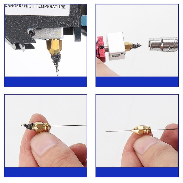 0,2 0,3 0,4 mm 0,5 0,6 0,8 1,0 mm Mk8 Dyser og Rengjøringsnåler Sett