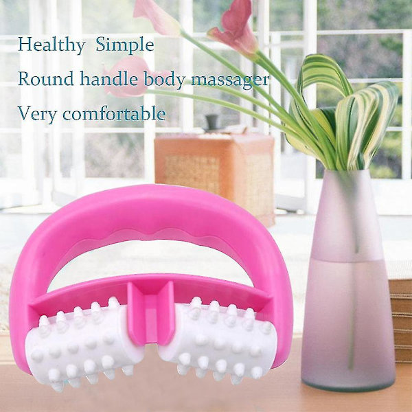 Plast Handtag 2 Hjul Muskel Rulle Massager Cellulit Rulle