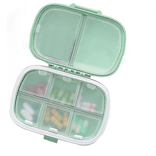 3-pack 8 fack resebeständig liten pillerask för ficka handväska daglig pillerask bärbar