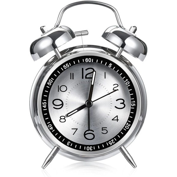 Loud Alarm Clock for Heavy Sleepers Adults, Retro 4 Inch Silent Non-Ticking Quartz with Backlight, Twin Bell Analog Kids Alarm Clocks