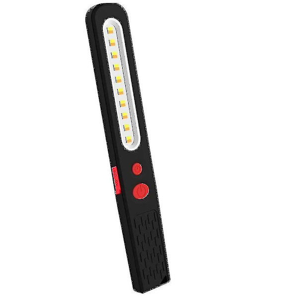 Oppladbar LED arbeidslampe, 2 i 1 dobbeltfarget kombinasjonslys inspeksjonslys og LED lommelykt med dobbel magnet for auto garasje verksted cam