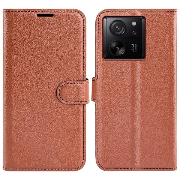 Xiaomi 13T / 13T Pro Etui Litchi Læder Brun