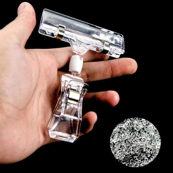 Etikettklämmor, Roterbara Plastklämmor i Clip-Stil Varukortsskylt Transparent Anteckningskortfixering Pappershållare Prislappsklämma för Marknad He...