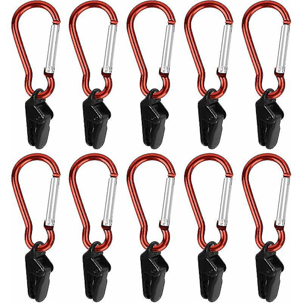 10 Sets Tarp Clip With Carabiner Tent Clip Awnings Windproof Clip Tent Lock Clips Tarp Clip Heavy Duty Tent Clamp For Outdoor Activities Camping Canop