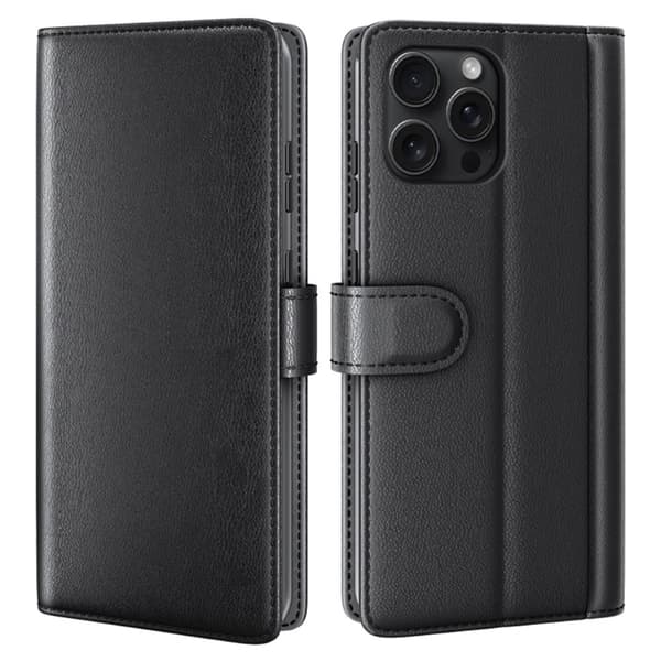 iPhone 16 Pro Case Premium Genuine Leather Black 81