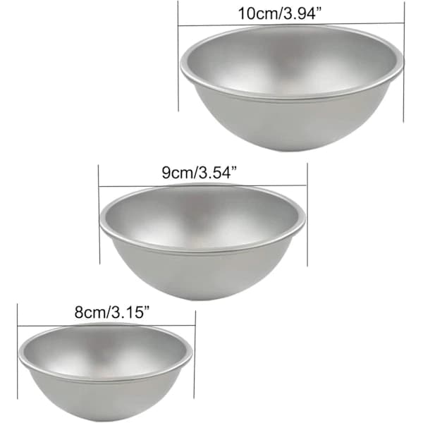 3-delt kuppel, aluminiumsform til kager, buddingform [co]