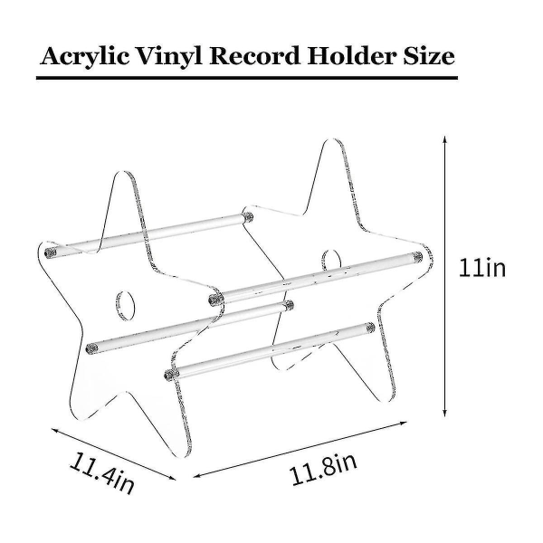 Klar vinylplatespillholder - Platespillstativ for album 12 tommers akryl skrivebord vinyl S