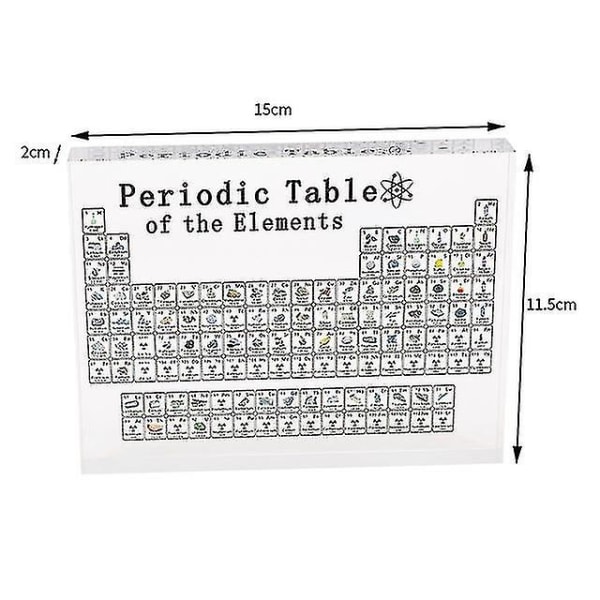 Akryl Periodiske System Display Med Ægte Elementer Børn Undervisning Skole Dag Fødselsdag Gave Kemisk Element Hjem Skole Dekoration