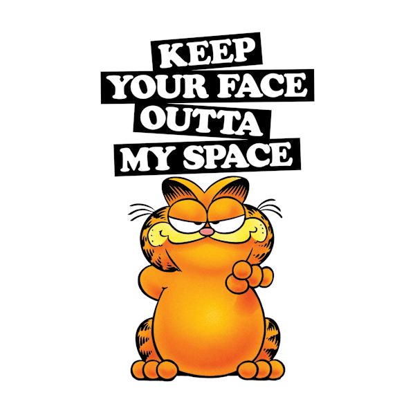 Garfield Unisex Aikuisten My Space T-paita S Valkoinen White S