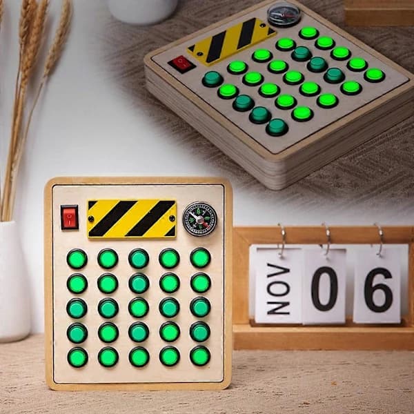Lysende LED-knapper Aktivitetsbrett Knapp Leke Kontrollpanel Fidget Leke[co]