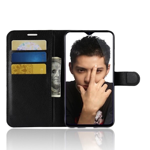 Huawei Honor 8X - Litchi Pung Etui - Sort Black Sort
