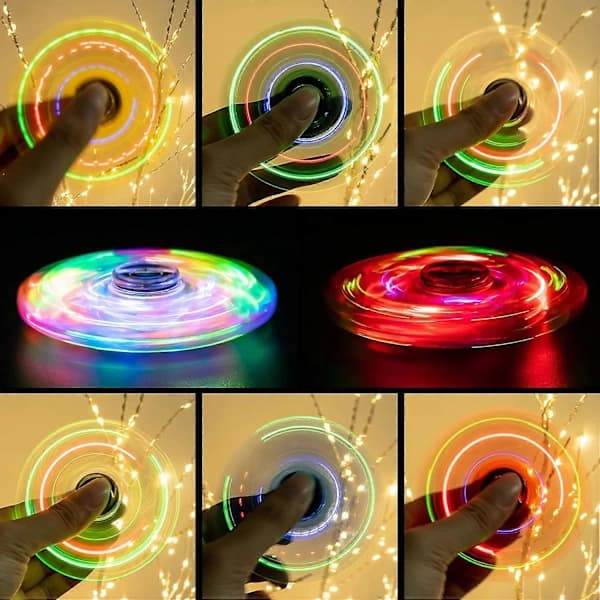Lätt Fidget Spinner, Lätt Fidget Finger Legetøj Hånd Spinner - Stressreducerende og Angstlindrende Hånd Spinner til Børn, blå