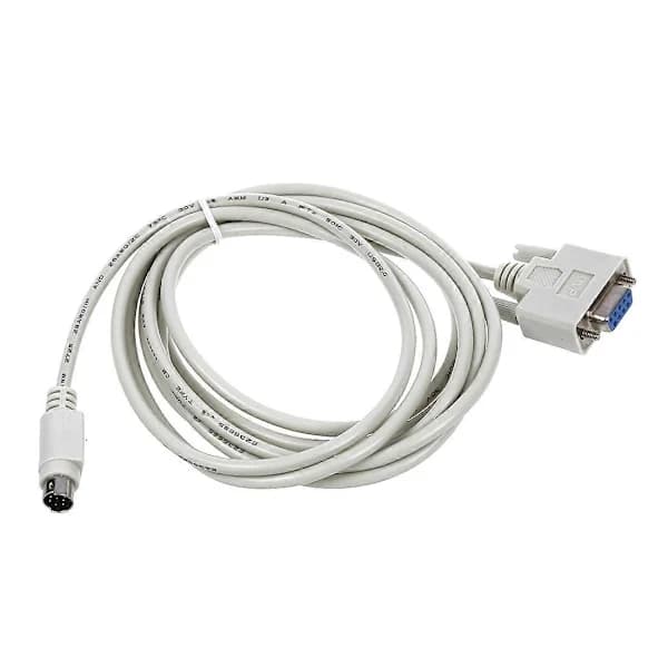 DB9P til 8P Mini Din RS232 Downloadkabel Hvid 2,5 m til DVP-EH
