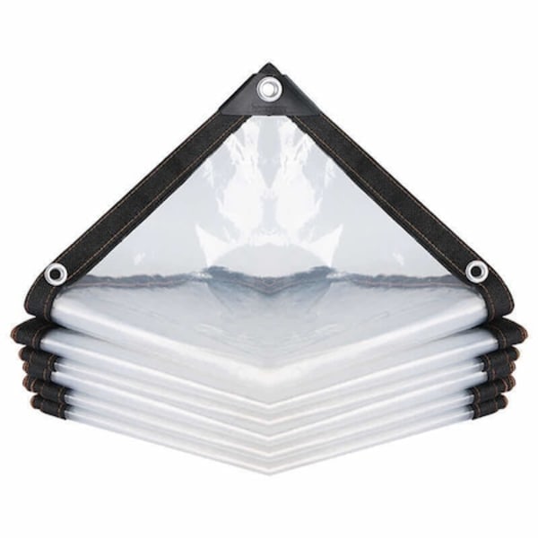 Transparent kraftig PVC Presenning, Robust Vattentätt Material För Uteplats Balkong Tak Fönster, Väderskydd Med Öljetter, 200x200Cm_RY