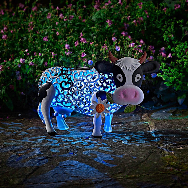 Solcellelampe LED Giraf Kylling Kobberfarvet Metaleffekt Have