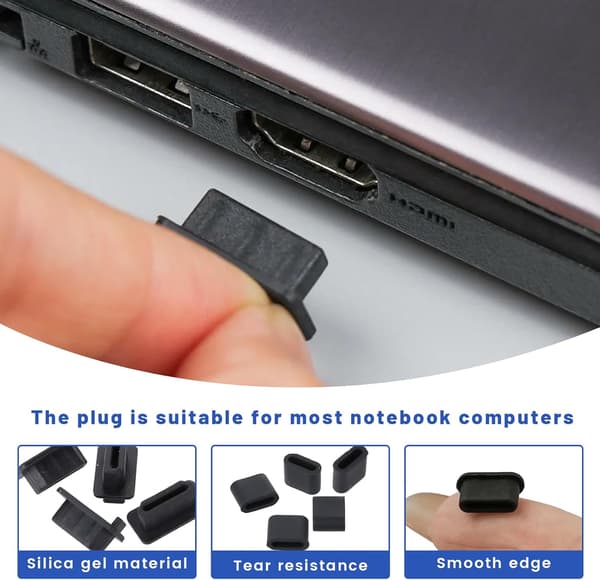 30 st 6 typer silikondammskyddssats - Skyddar USB Type-C, Type-A, 3,5 mm, HDMI[YJD]