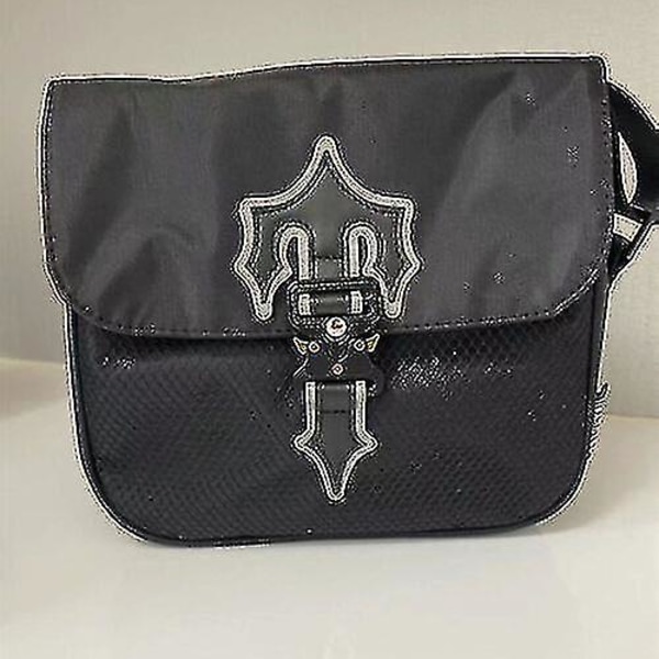 2023 Unisex Postmannveske Mote Messenger Bag Oxford Stoff Hip Hop Bag (YJD) black no reflective