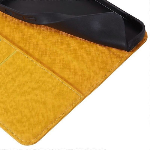 Honor Magic7 Lite 5G/ X9c 5G Kotelo Ristikkäinen Nahkainen Puhelinkuori Piilotettu Magneettikiinnitys[HK] Yellow