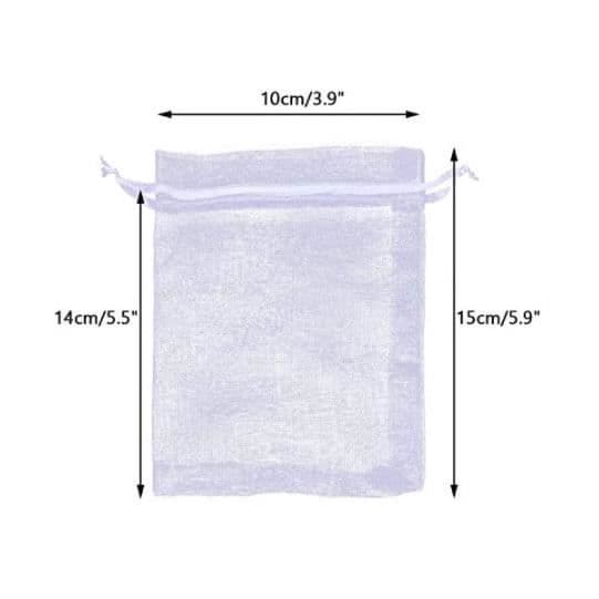 Presentpåsar/påsar - Organza - 100 st - 10x15cm - Vit - Perfekt för bröllop och fester [YJD][YJD] White