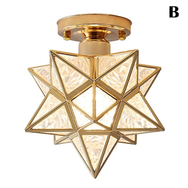 Loftlampe Femtakset Stjerne Loftlampe Gang Gang Balkon Små Lamper Jern Kunst Lampe Golden Frosted