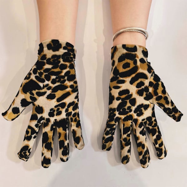 Leopardmönstrade handskar Tålig Polyester Varma Bekväma Unisex För Vuxna Barn Vintermodeaccessoar[YJD] Multicolor