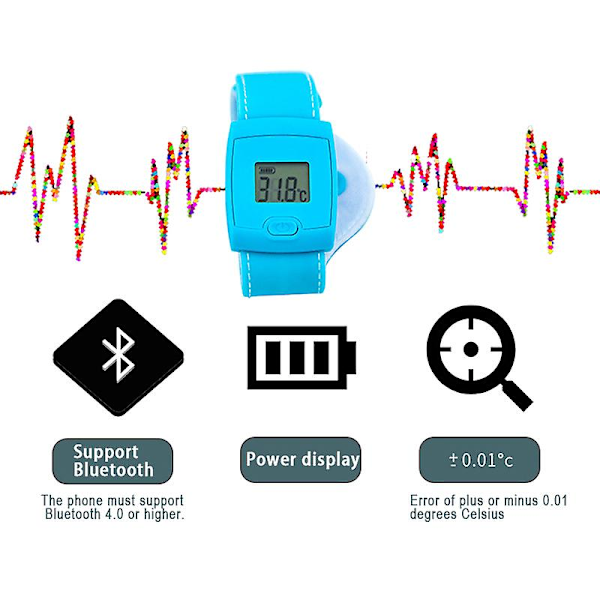 Digital Baby Intelligent Bluetooth Termometer Smart Feber Temperatur Armbånd LCD-skjerm for[YJD] Pink
